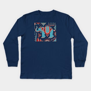 elephant motif Kids Long Sleeve T-Shirt